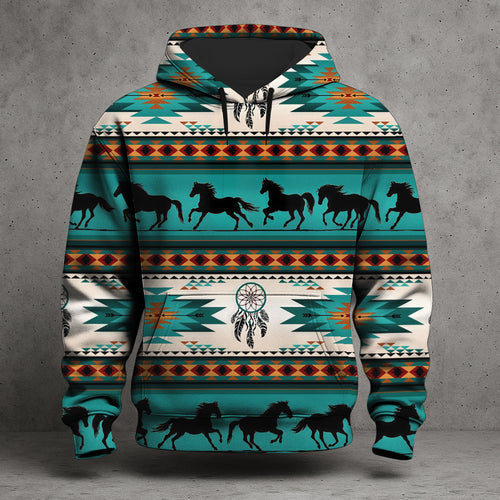 Aztec Geometric-Pattern Horse All Over Print Graphic Native