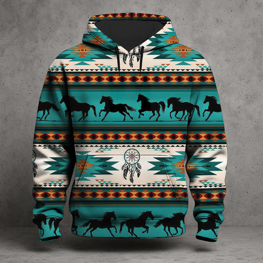 Aztec Geometric-Pattern Horse All Over Print Graphic Native