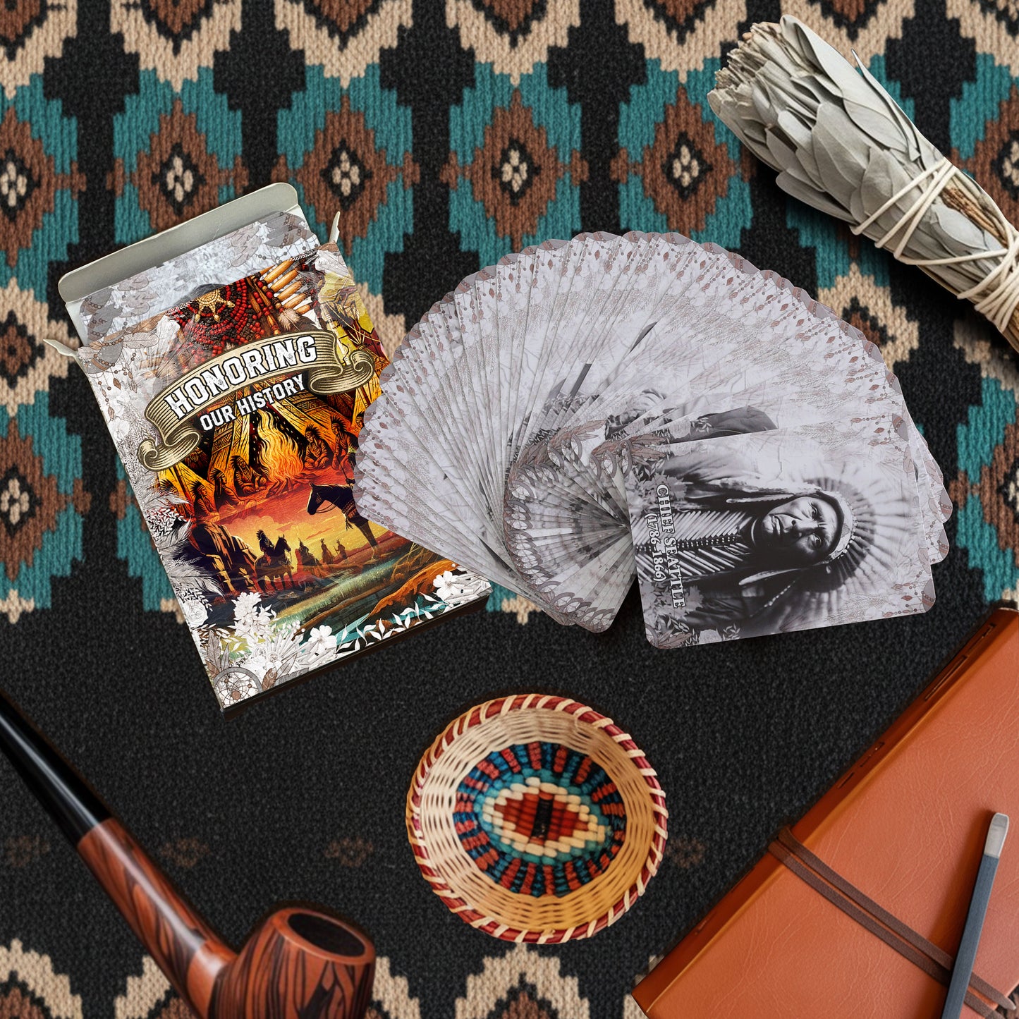 “Honoring Our History” Trading Card Set – 40 Legendary Native Chiefs, Men & Women– Two-Sided 2.5"x3.5"