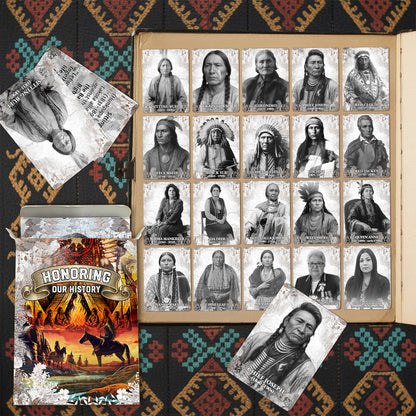 “Honoring Our History” Trading Card Set – 40 Legendary Native Chiefs, Men & Women– Two-Sided 2.5"x3.5"