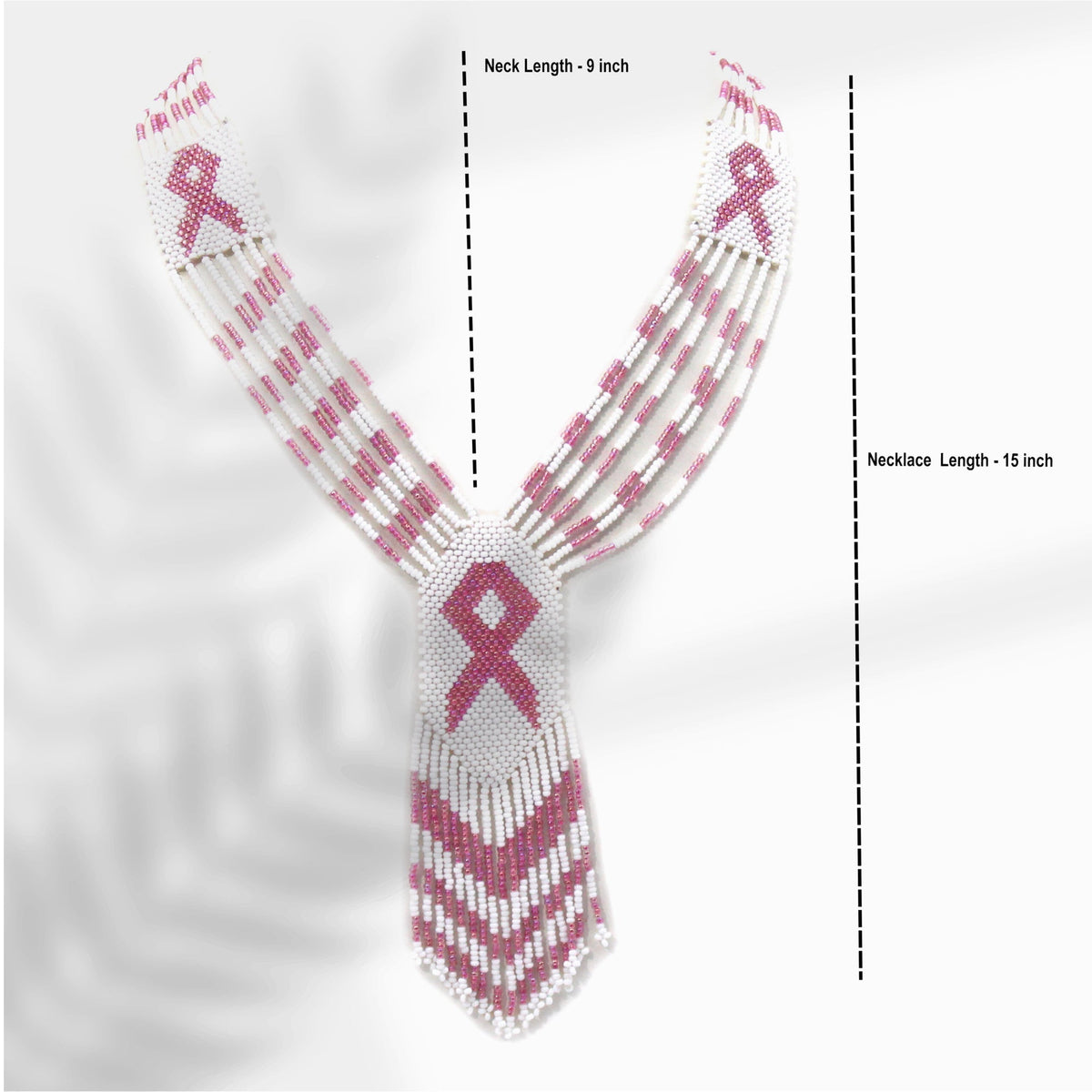 Handmade Pink Ribbon Breast Cancer Awareness Necklace Earrings Set