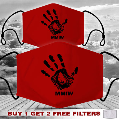 Face Mask Bandana Red Hand - Justice For Missing And Murdered Indigenous Women WC01-RED