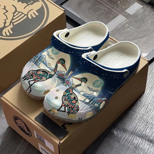 Native Heron Art Clogs Shoes for Adults & Kids