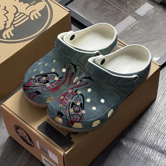 Native Heron Art Clogs Shoes for Adults & Kids