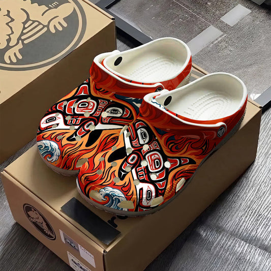 Native Orca Pattern Clogs Shoes for Adults & Kids