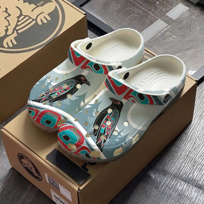 Native Raven Art Clogs Shoes for Adults & Kids