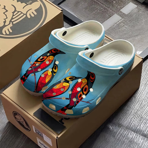 Native Bird Art Clogs Shoes for Adults & Kids