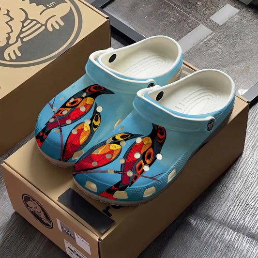 Native Bird Art Clogs Shoes for Adults & Kids
