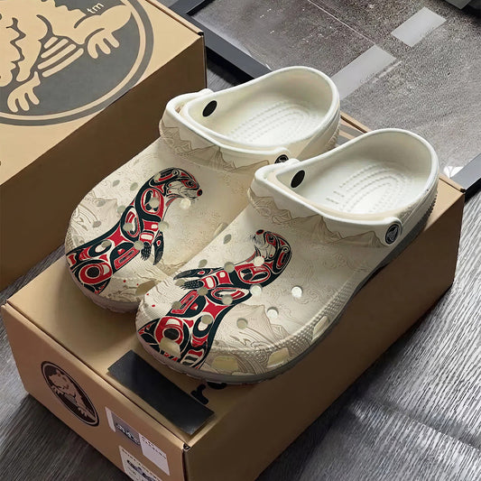 Native Otter Art Clogs Shoes for Adults & Kids