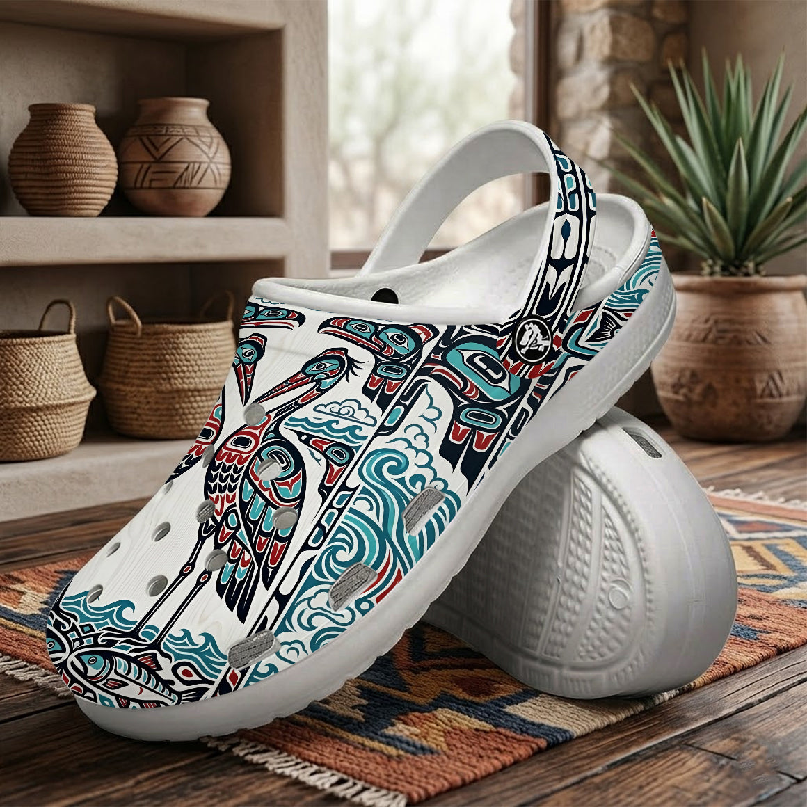 Native Heron Art Clogs Shoes for Adults & Kids