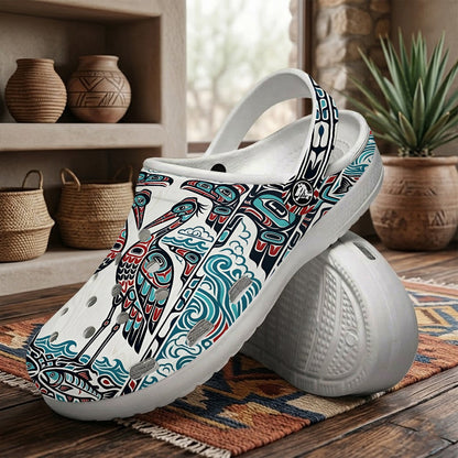 Native Heron Art Clogs Shoes for Adults & Kids