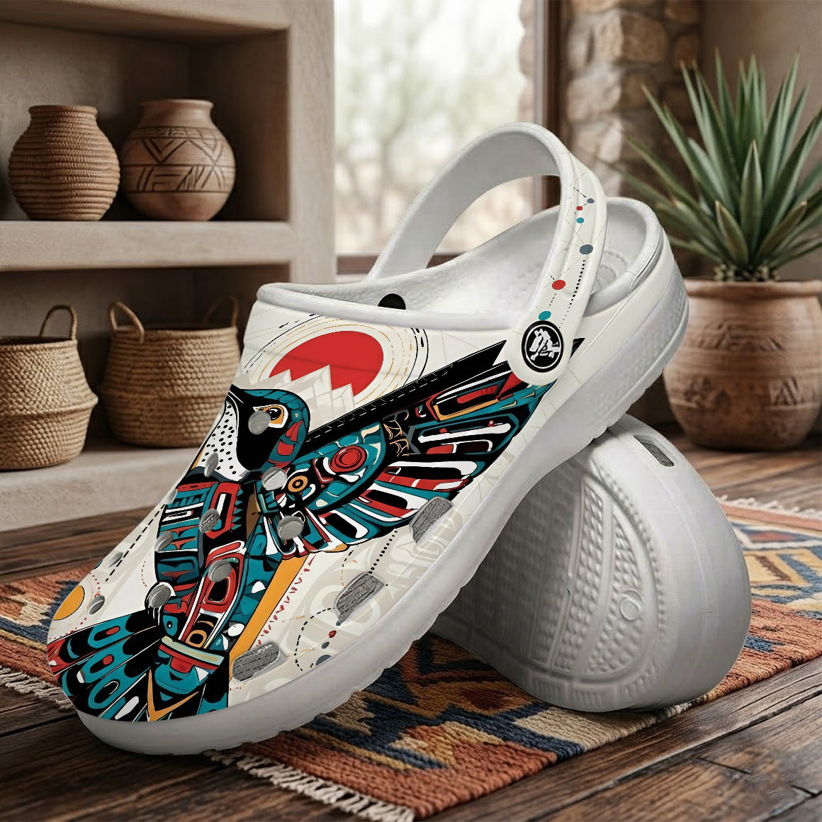 Native Hummingbird Pattern Clogs Shoes for Adults & Kids