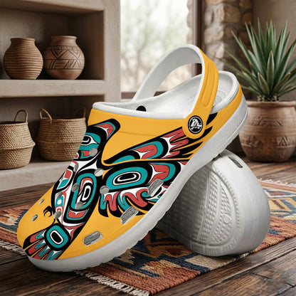Native Hummingbird Art Pattern Clogs Shoes for Adults & Kids