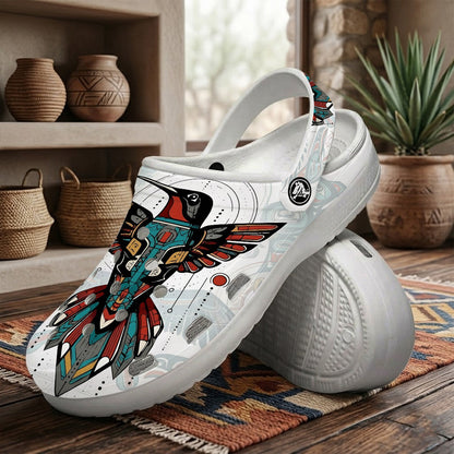 Native Hummingbird Pattern Clogs Shoes for Adults & Kids