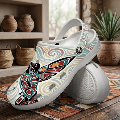 Native Hummingbird Art Clogs Shoes for Adults & Kids