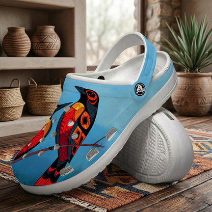 Native Bird Art Clogs Shoes for Adults & Kids