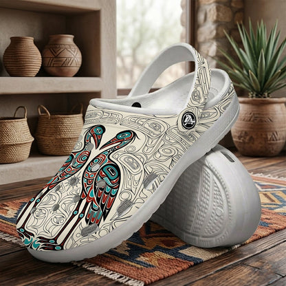 Native Heron Art Clogs Shoes for Adults & Kids