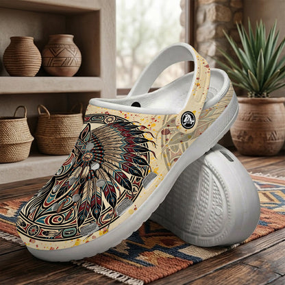 Native Horse Art Clogs Shoes for Adults & Kids