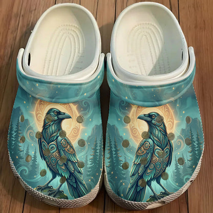 Native Raven Haida Pattern Clogs Shoes for Adults & Kids
