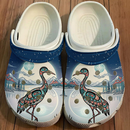 Native Heron Art Clogs Shoes for Adults & Kids
