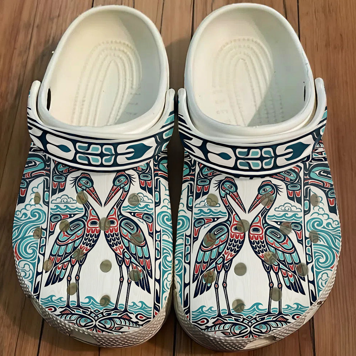 Native Heron Art Clogs Shoes for Adults & Kids