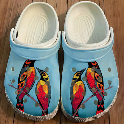 Native Bird Art Clogs Shoes for Adults & Kids