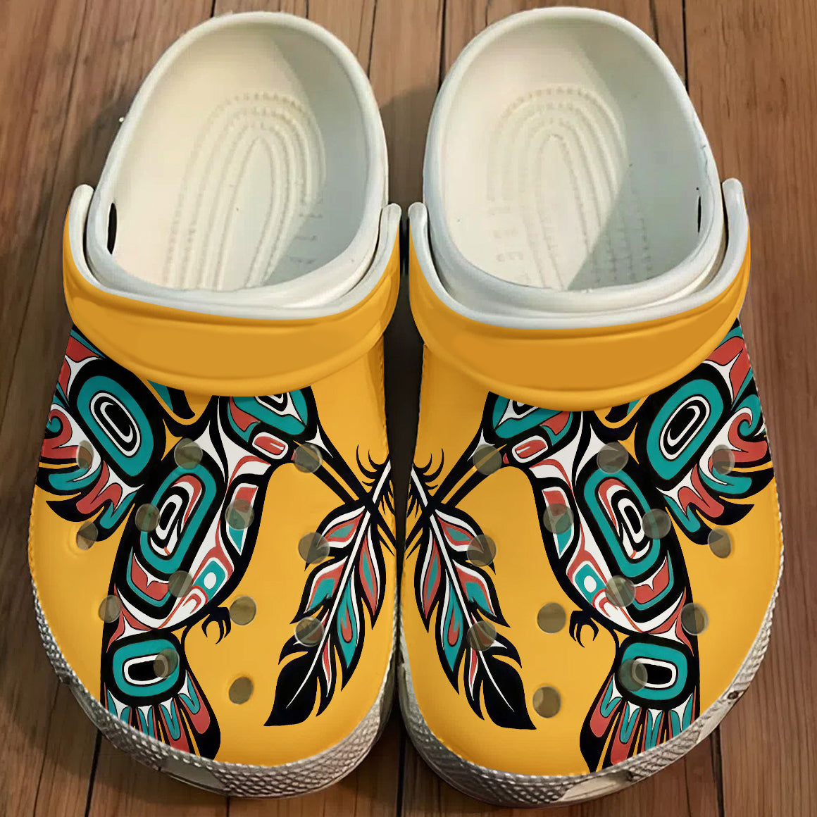 Native Hummingbird Art Pattern Clogs Shoes for Adults & Kids