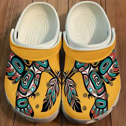 Native Hummingbird Art Pattern Clogs Shoes for Adults & Kids