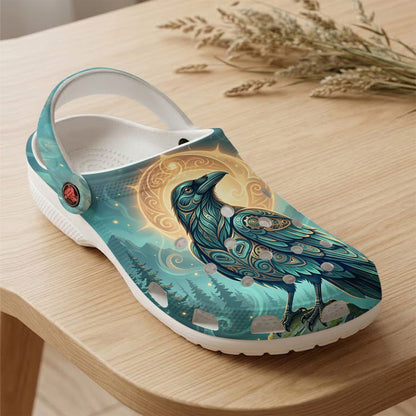 Native Raven Haida Pattern Clogs Shoes for Adults & Kids