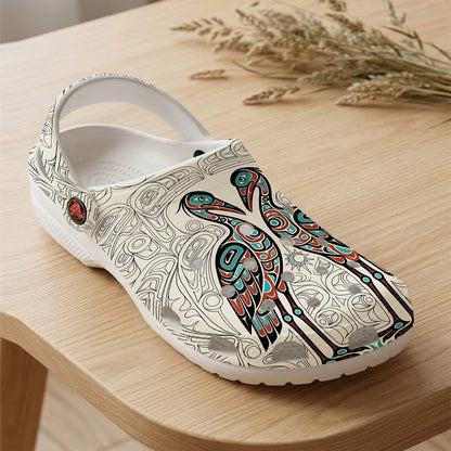 Native Heron Art Clogs Shoes for Adults & Kids