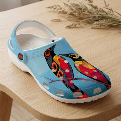 Native Bird Art Clogs Shoes for Adults & Kids
