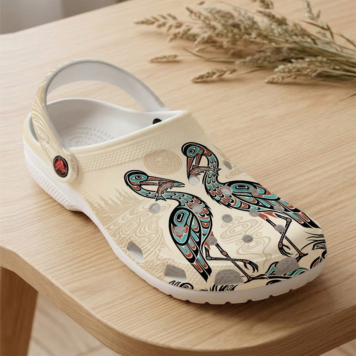 Native Heron Art Clogs Shoes for Adults & Kids