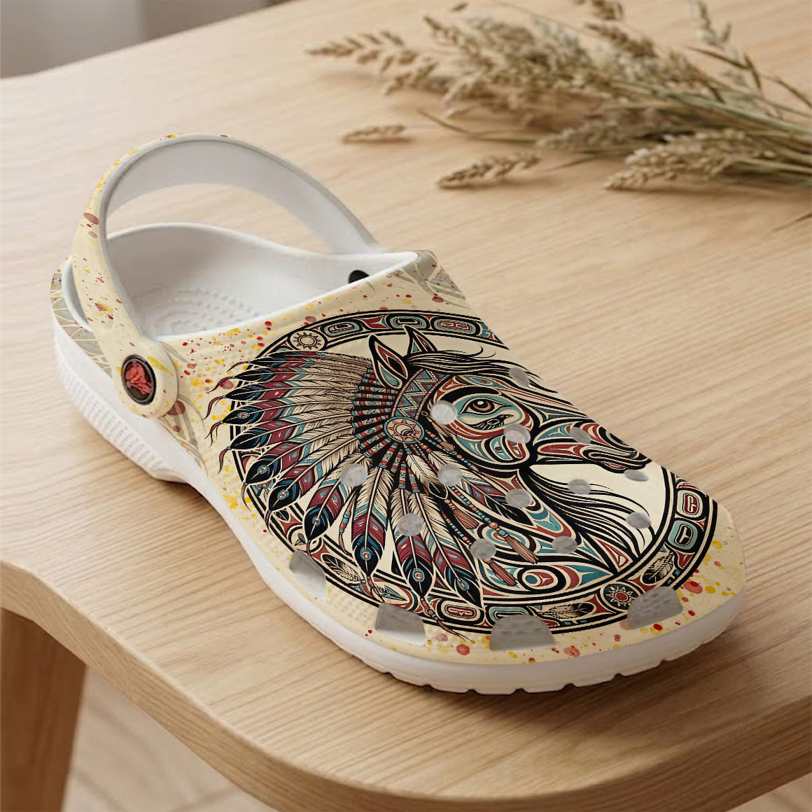 Native Horse Art Clogs Shoes for Adults & Kids
