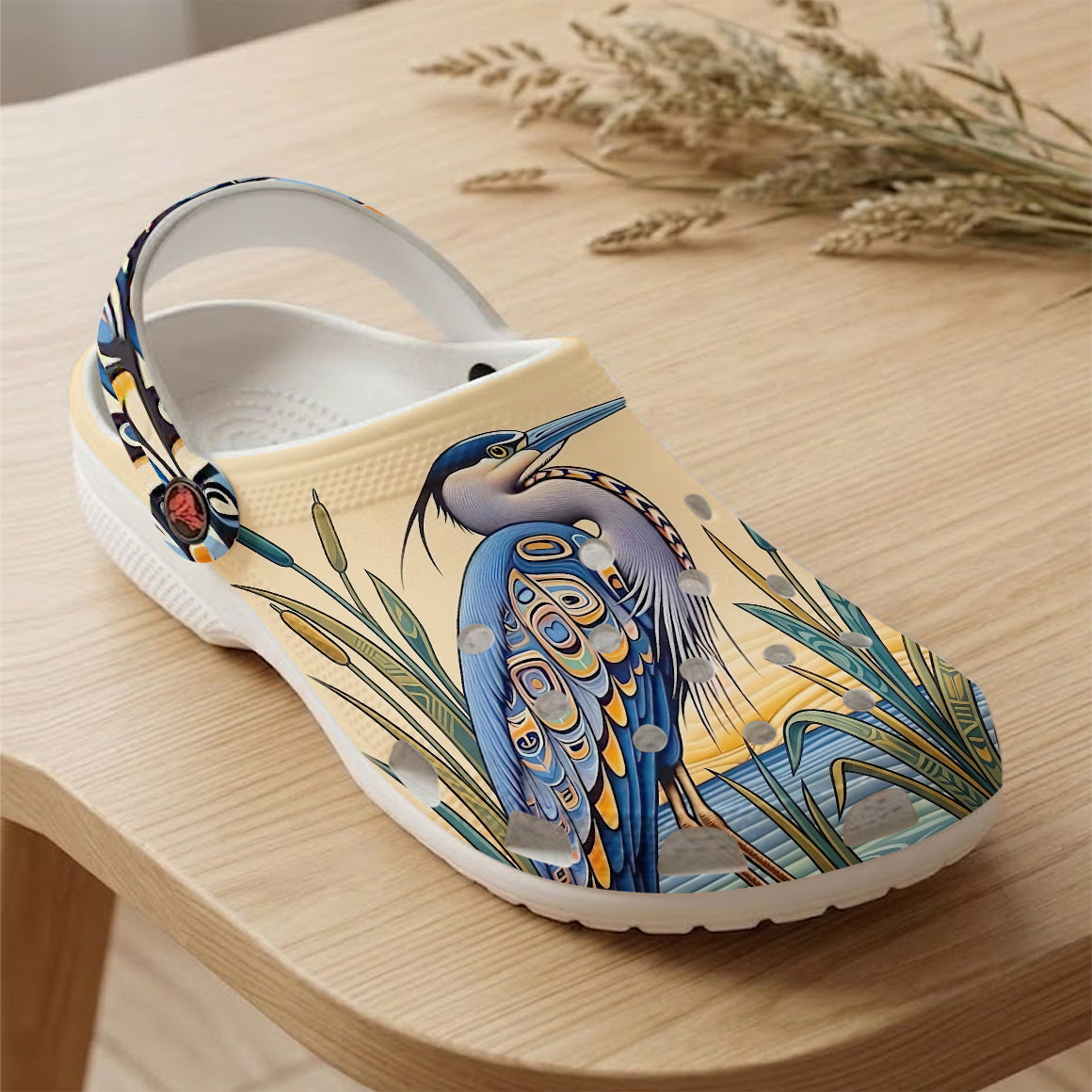 Native Heron Art Clogs Shoes for Adults & Kids