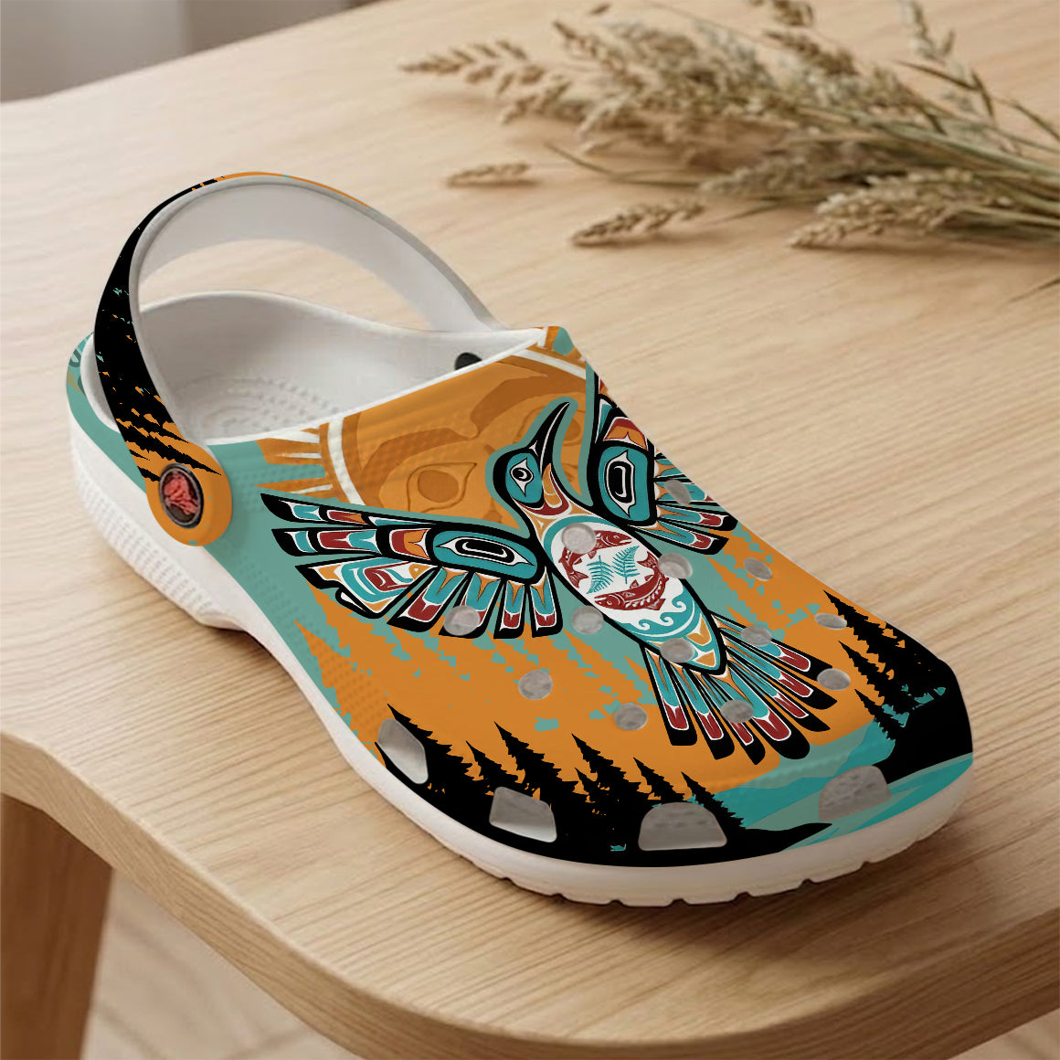 Native Hummingbird Art Clogs Shoes for Adults & Kids
