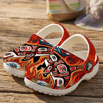 Native Orca Pattern Clogs Shoes for Adults & Kids
