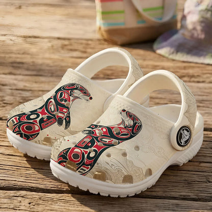 Native Otter Art Clogs Shoes for Adults & Kids