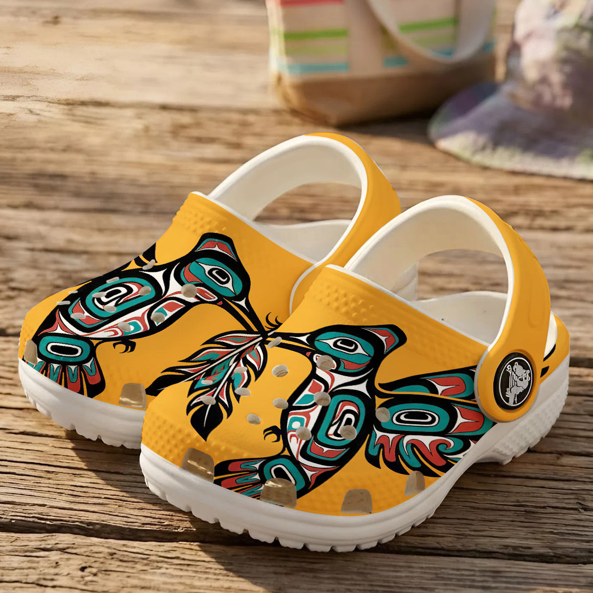 Native Hummingbird Art Pattern Clogs Shoes for Adults & Kids