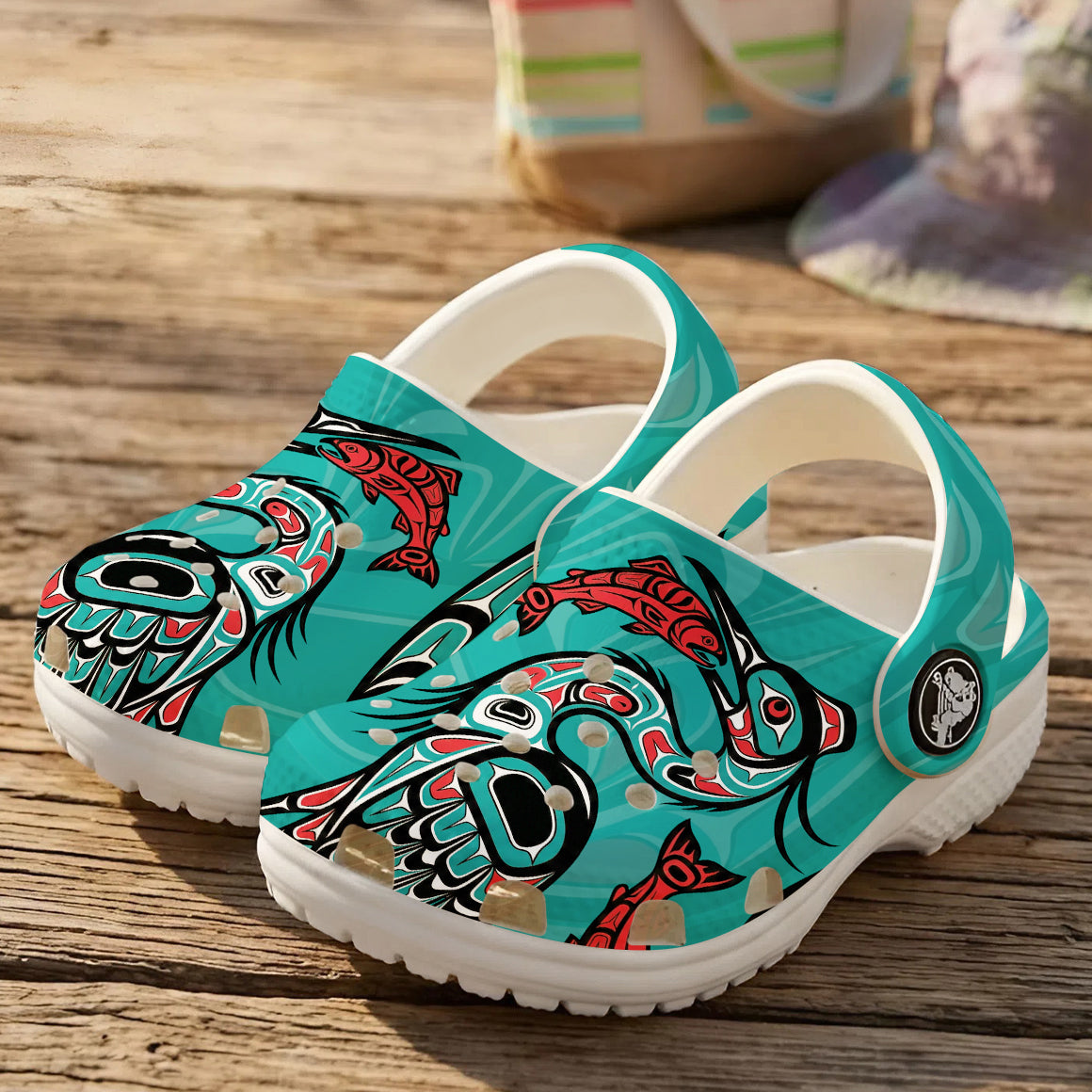Native Heron Pattern Clogs Shoes for Adults & Kids