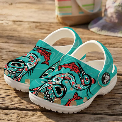 Native Heron Pattern Clogs Shoes for Adults & Kids