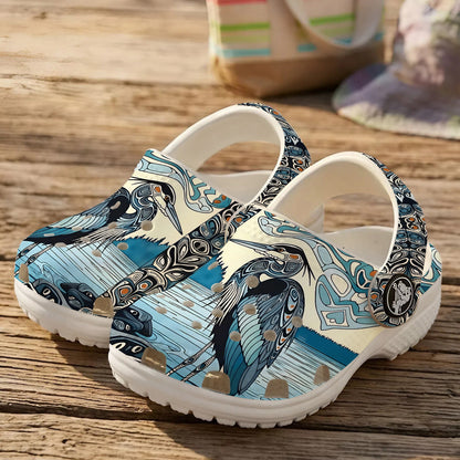 Native Heron Art Clogs Shoes for Adults & Kids