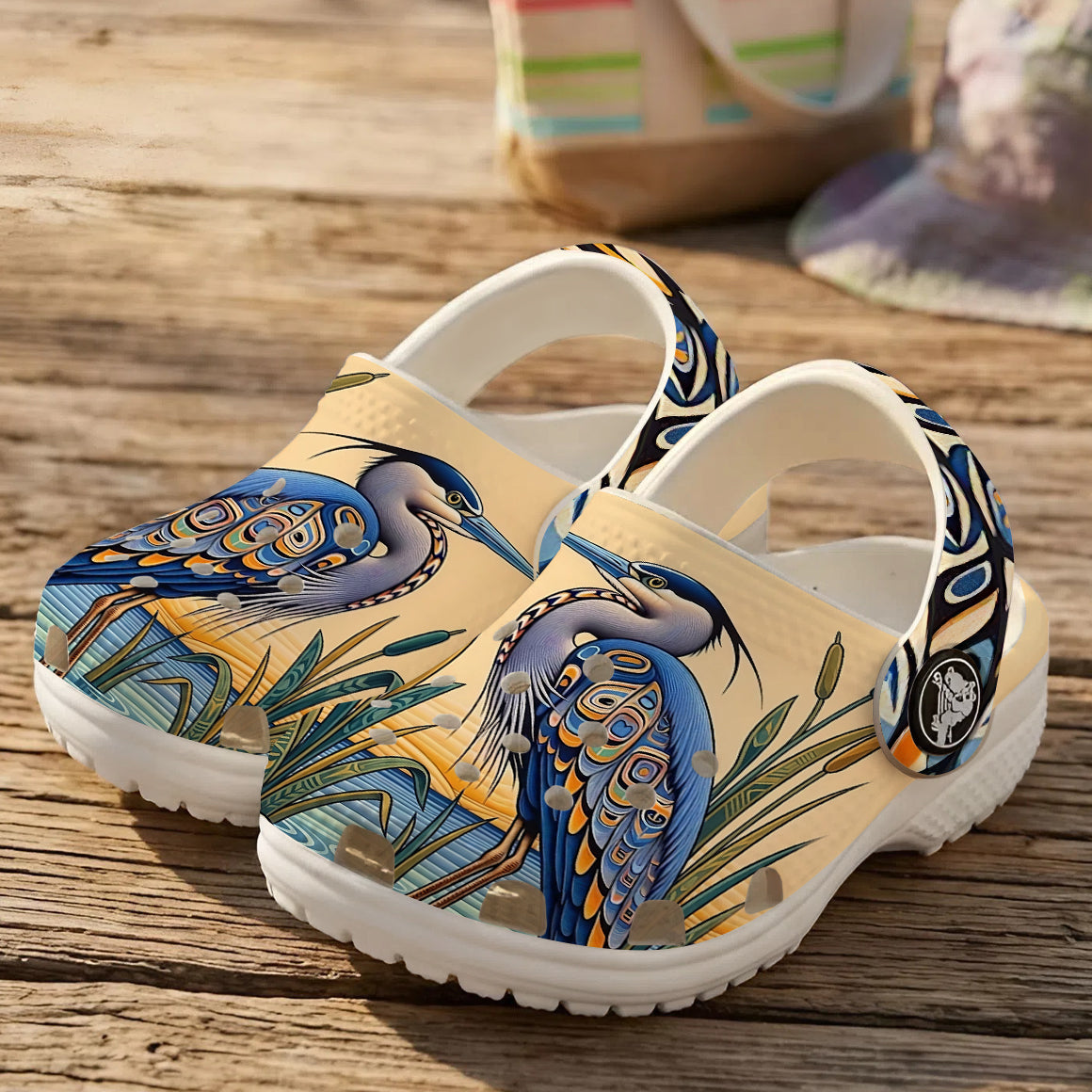 Native Heron Art Clogs Shoes for Adults & Kids
