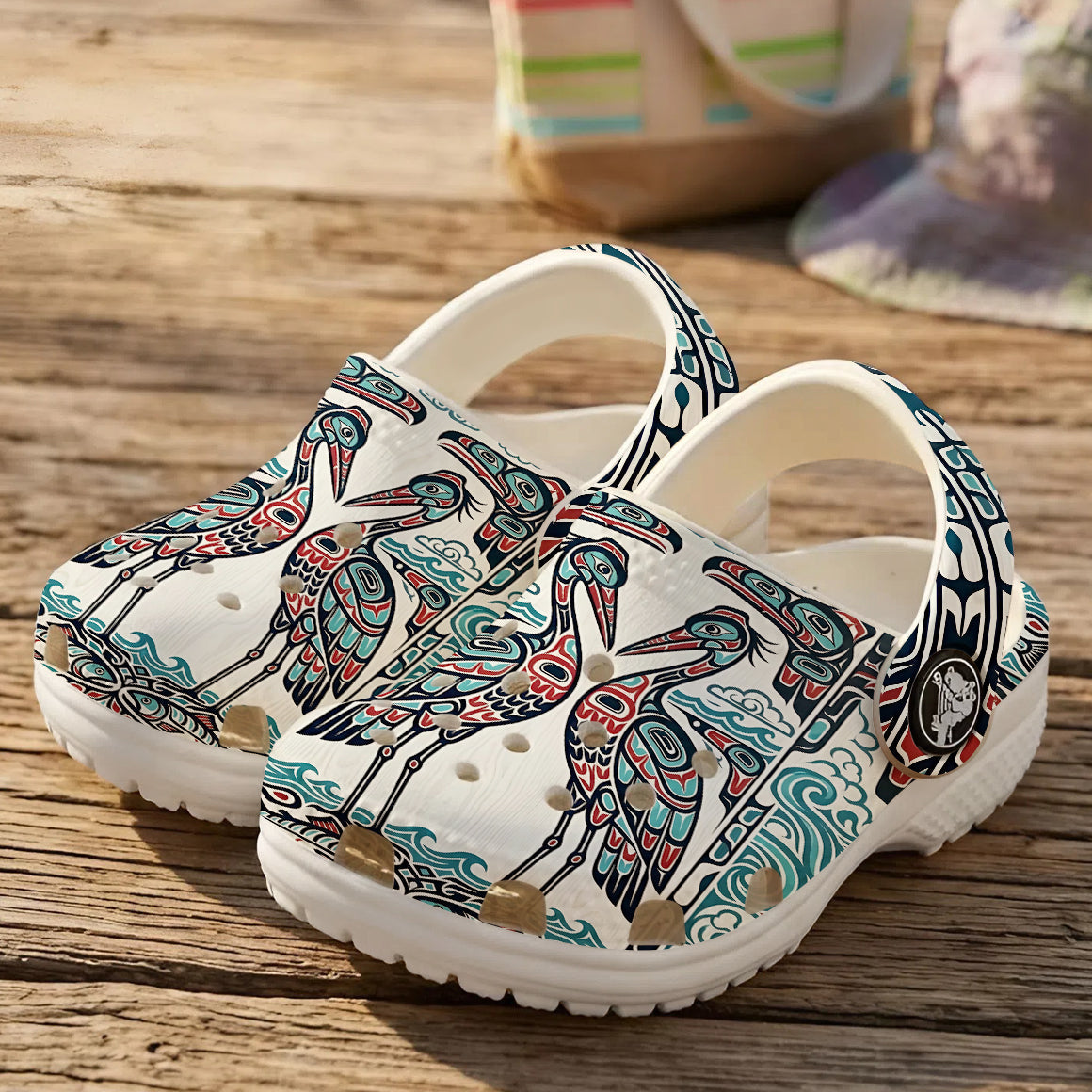 Native Heron Art Clogs Shoes for Adults & Kids