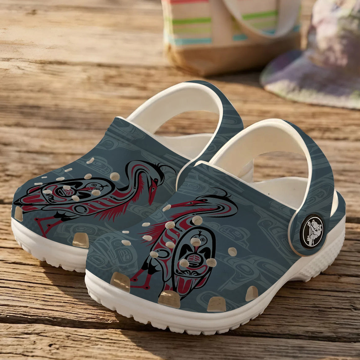 Native Heron Art Clogs Shoes for Adults & Kids