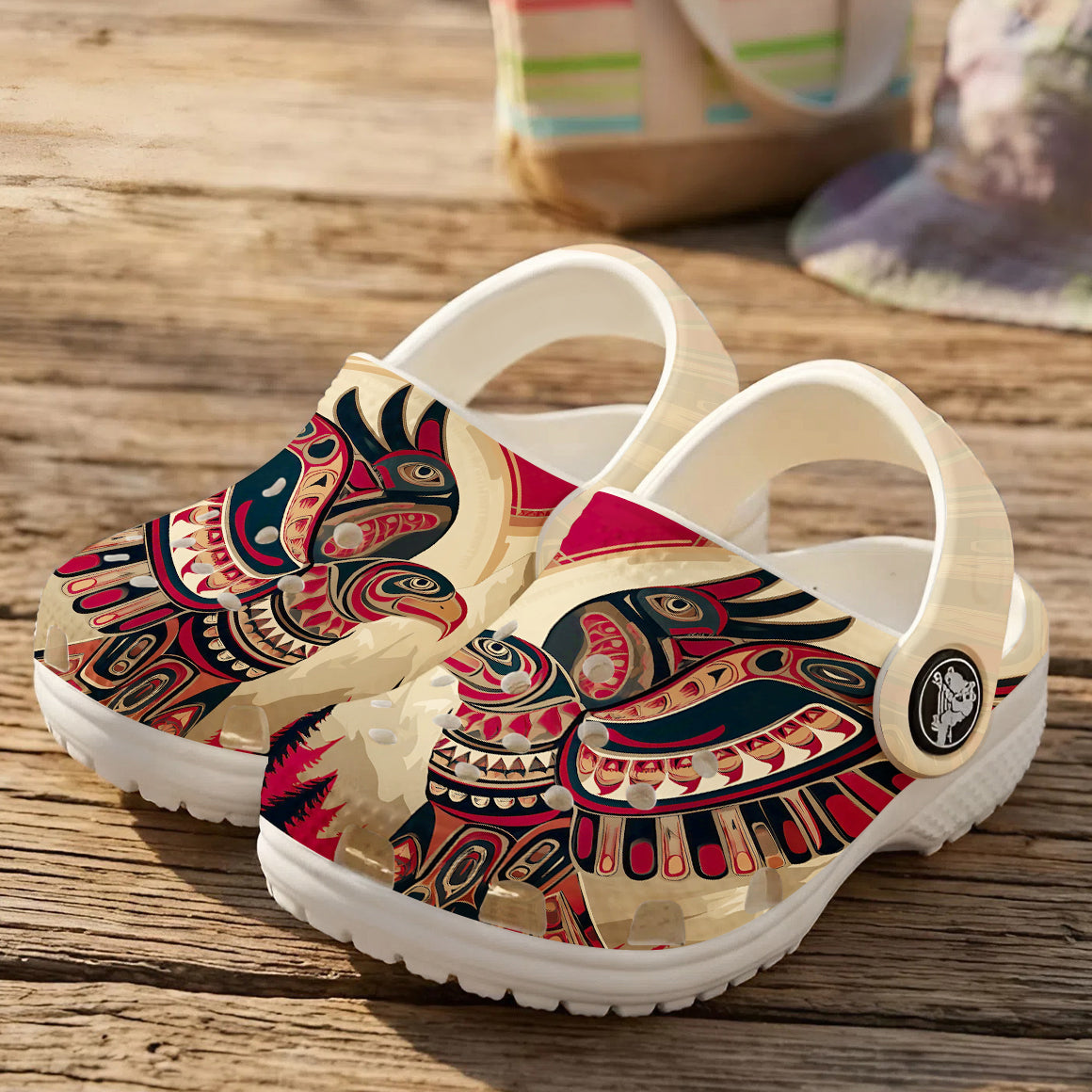 Native Eagle Pattern Clogs Shoes for Adults & Kids
