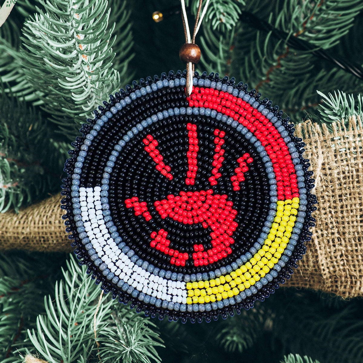 Handprint Handmade Beaded Patch Necklace Pendant