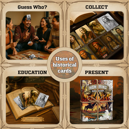 Great Native Chiefs Plastic Card Set (10 Cards) – Premium Two-Sided 2.5"x3.5" - 0.1" Thick Durable Plastic